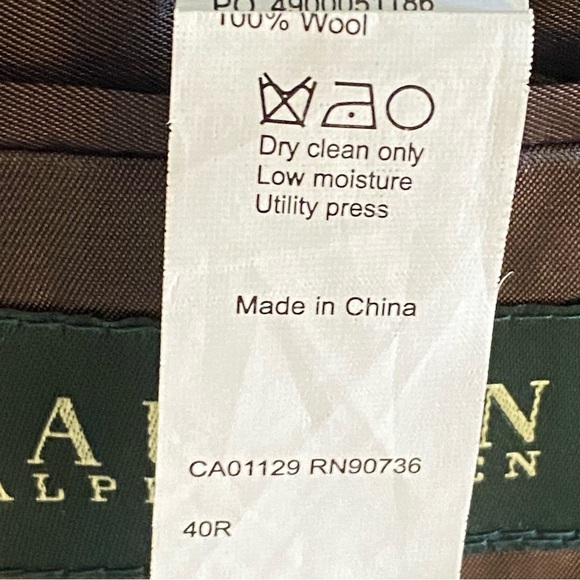 Lauren Ralph Lauren Blazer 40R Brown 100% Wool 2 Button Sports Coat Houndstooth - Picture 2 of 11